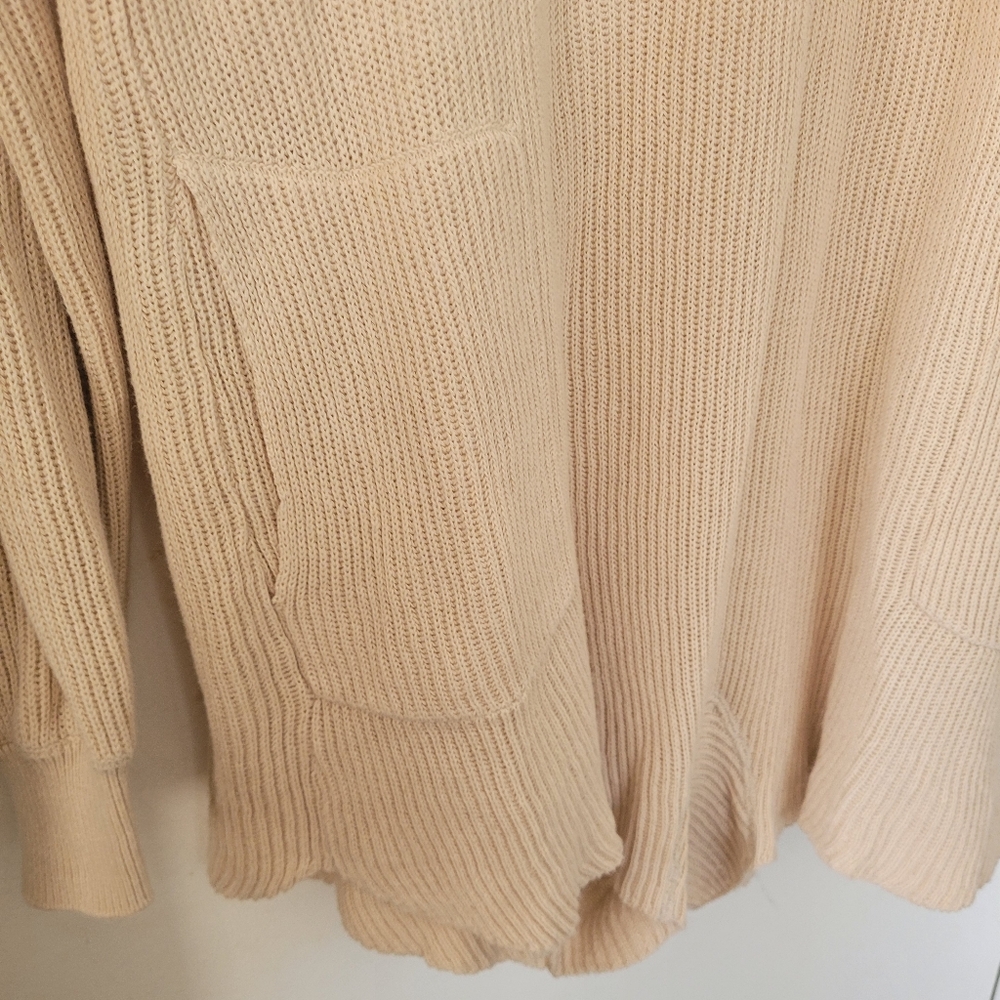 Free People FP Beach Picnic Sweater Romper Womens M Beige Linen Cotton Oversized - Picture 5 of 9